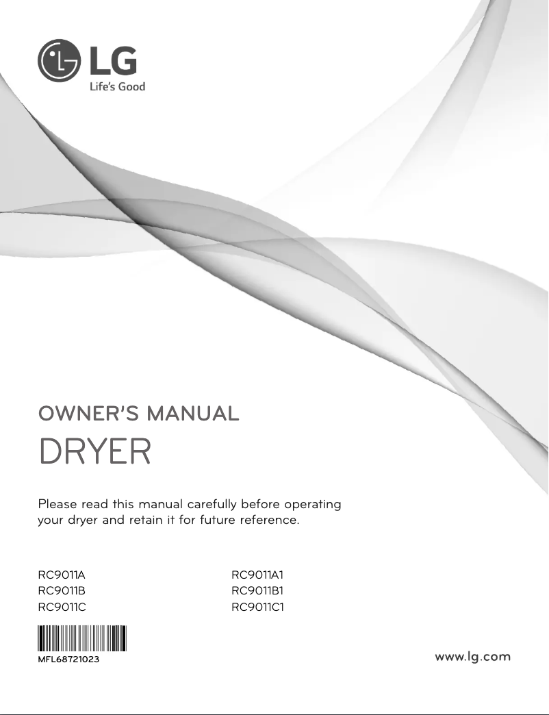 Page n°1 - Manuel utilisateur LG RC9011A1