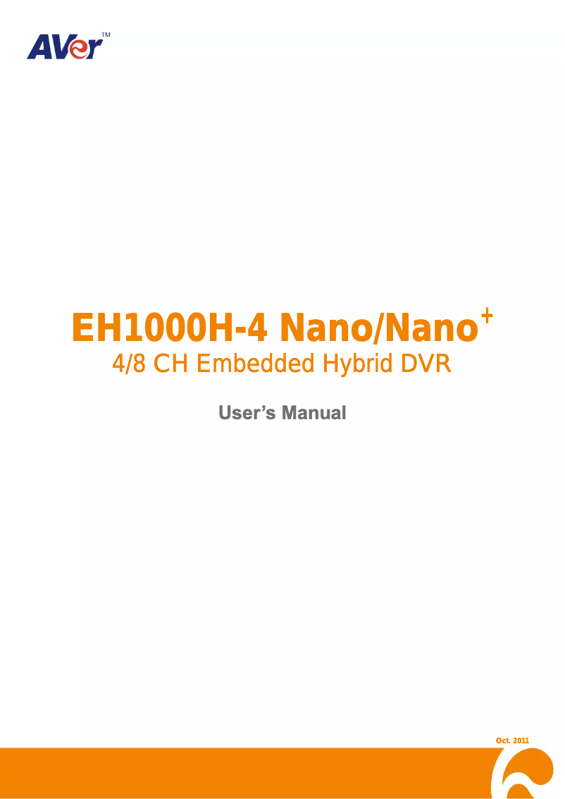 Page 1 de la notice Manuel utilisateur AVerMedia EH1004H