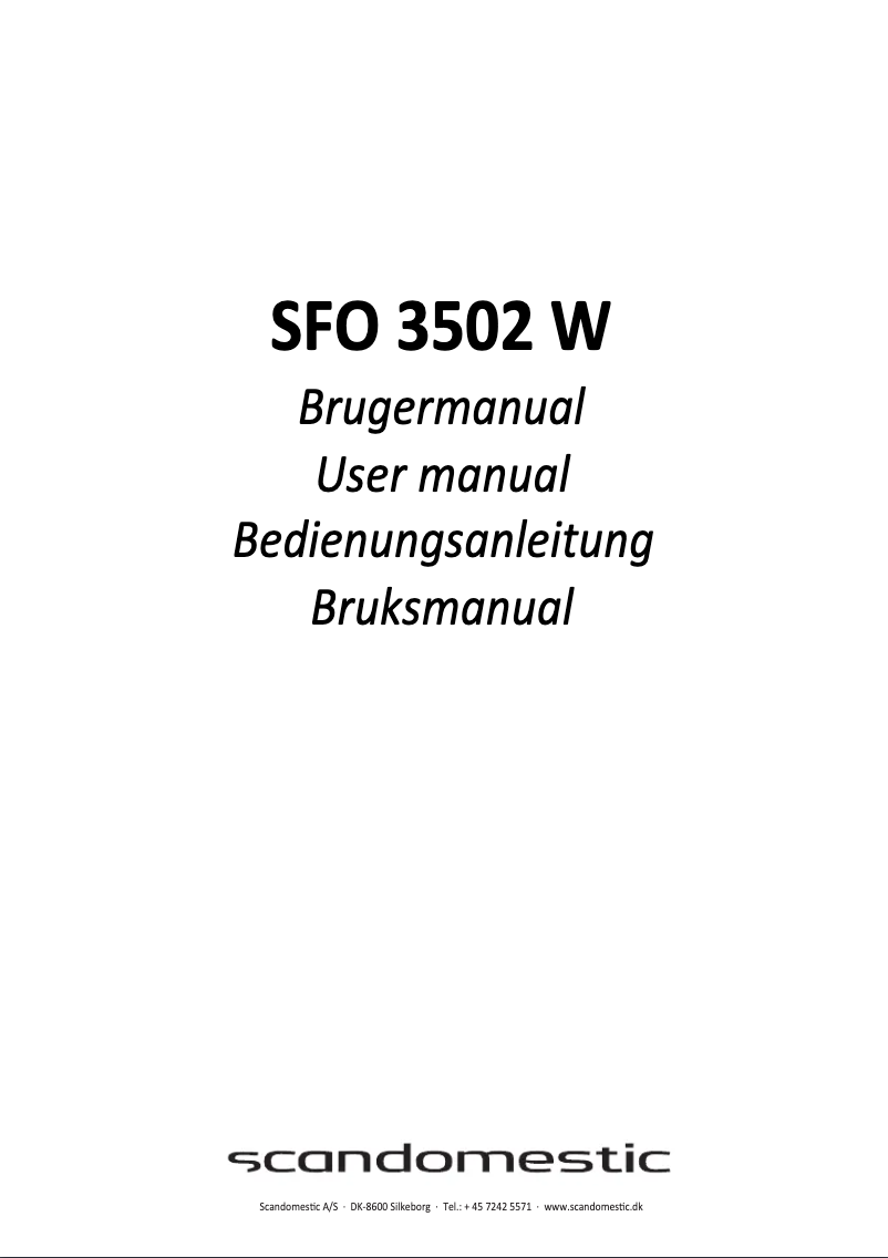 Page n°1 - Manuel utilisateur Scandomestic SFO 3502 W