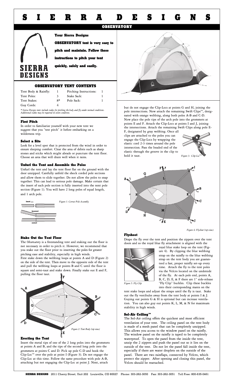 Página 1 del manual Manual de usuario Sierra Designs Observatory