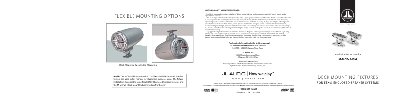 Page 1 de la notice Manuel utilisateur JL Audio ETXv3 M-MCPv3-DM