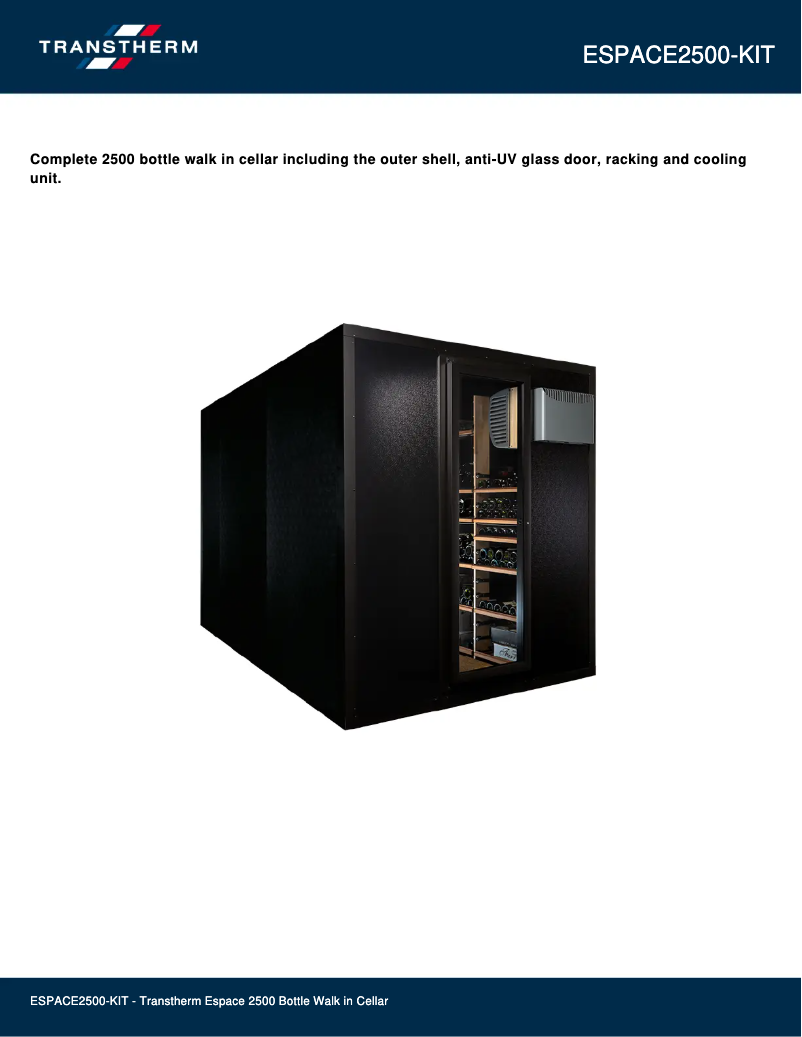 Page 1 de la notice Fiche technique Vintec ESPACE2500-KIT