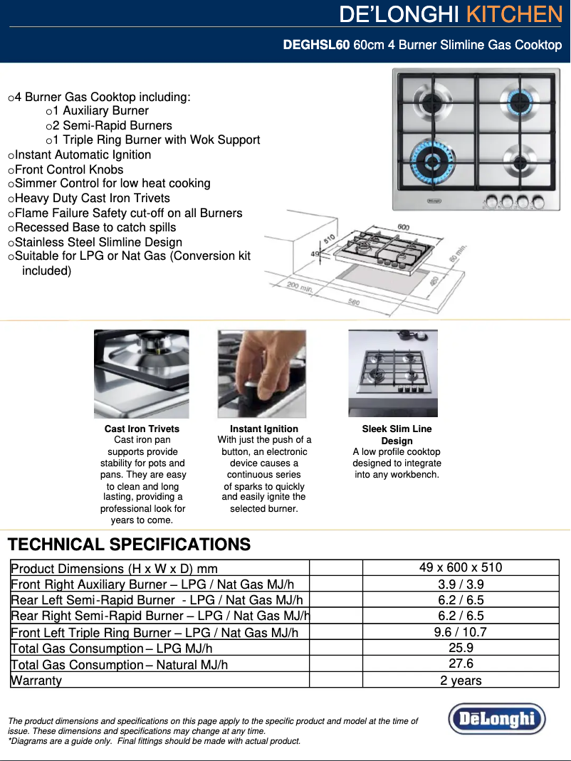 Image de la première page du manuel de l'appareil DEGHSL60