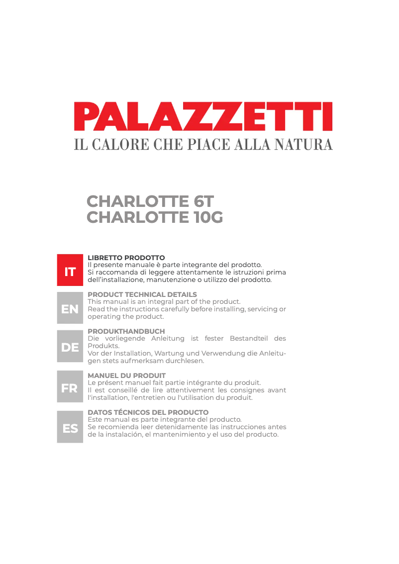 Page n°1 - Manuel utilisateur Palazzetti Charlotte 6T