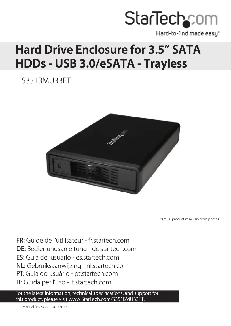 Page n°1 - Manuel utilisateur StarTech.com S351BMU33ET