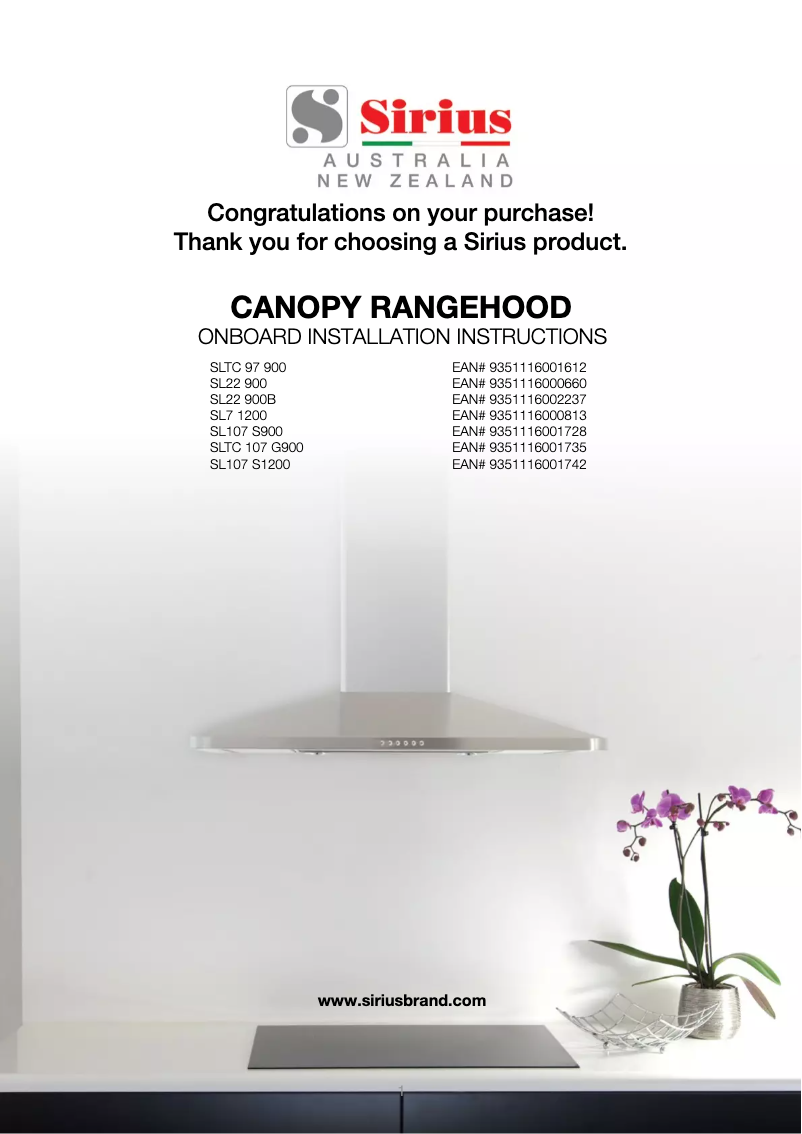 Page 1 de la notice Manuel utilisateur Sirius SL22 900