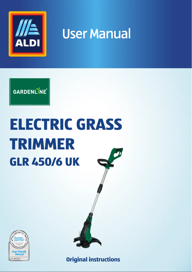 Page n°1 - Manuel utilisateur Gardenline GLR 450/6