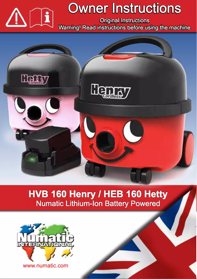 Page n°1 - Manuel utilisateur Numatic Henry Cordless HVB160
