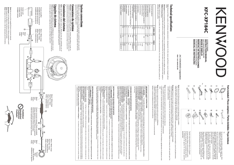 Page n°1 - Manuel utilisateur Kenwood Excelon KFC-XP184C