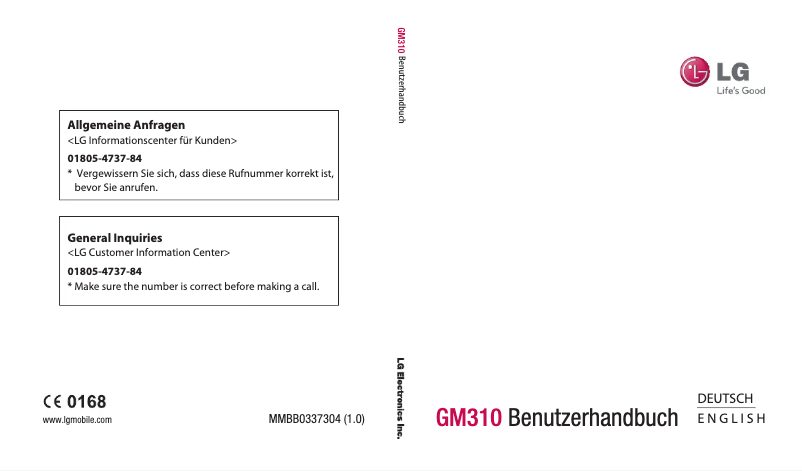 Image de la première page du manuel de l'appareil GM310