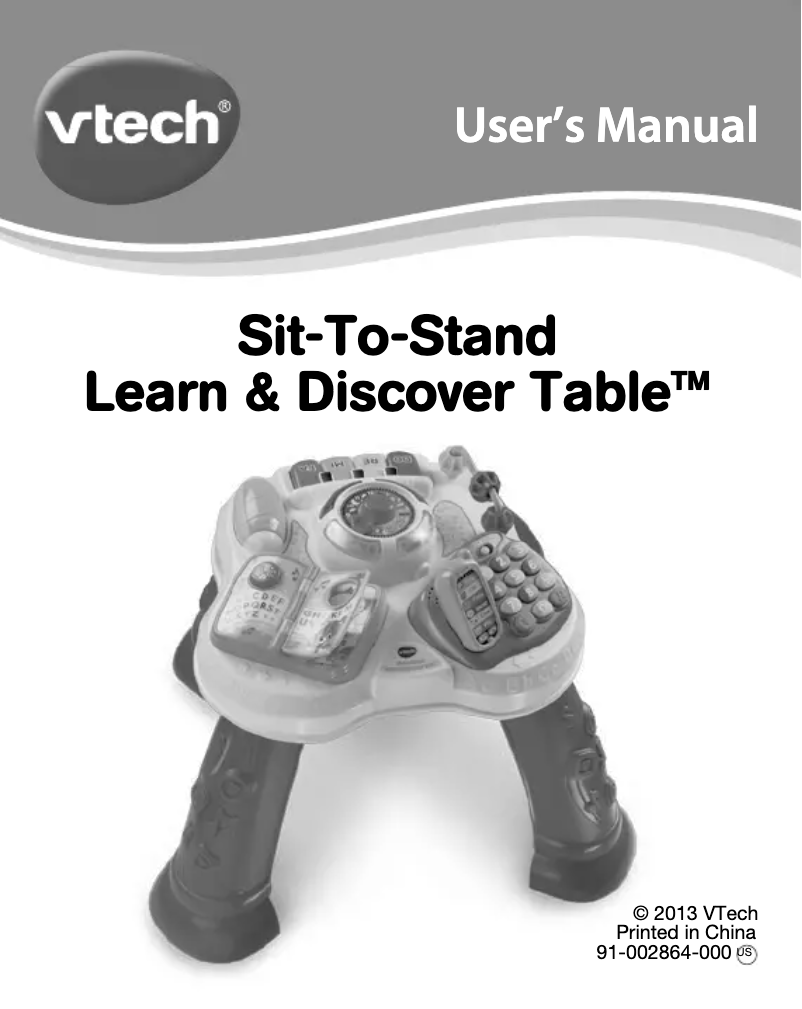 Image de la première page du manuel de l'appareil Sit-To-Stand Learn & Discover Table