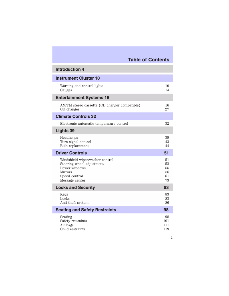 Image de la première page du manuel de l'appareil Continental (2002)