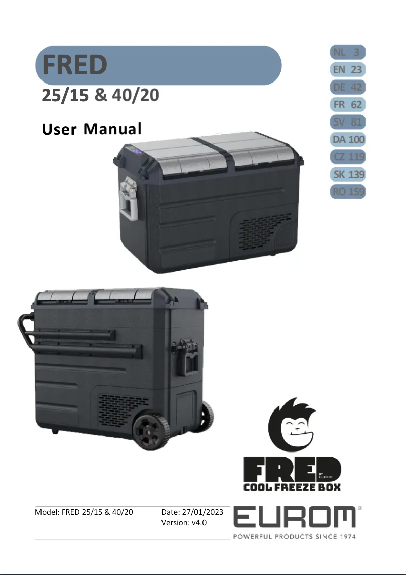 Page 1 de la notice Manuel utilisateur Eurom Fred 40
