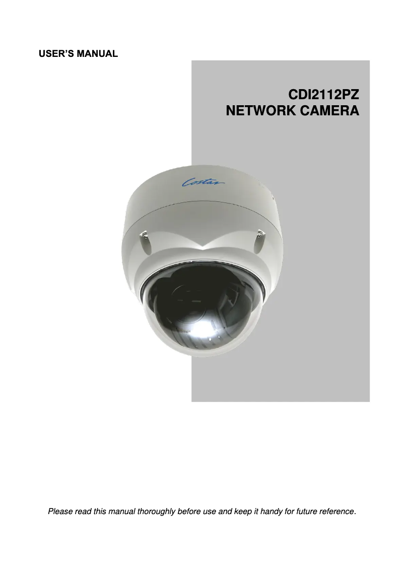 Page n°1 - Manuel utilisateur Costar CDI2112PZ