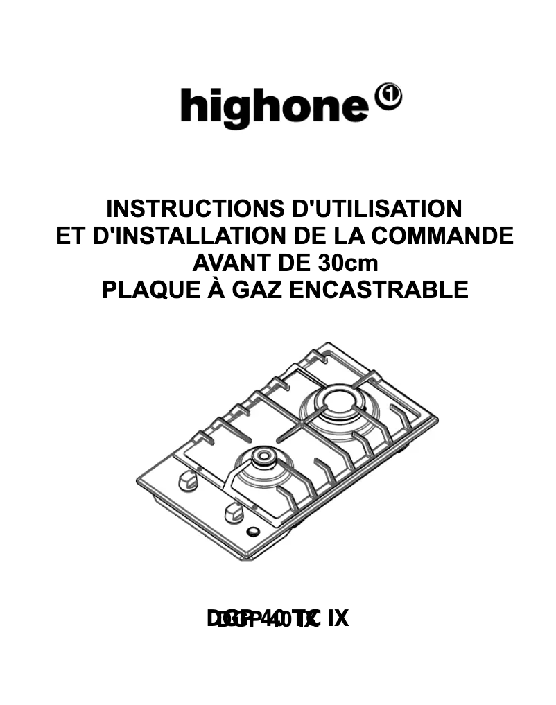 Page 1 de la notice Manuel utilisateur High One DGP 40 TC IX
