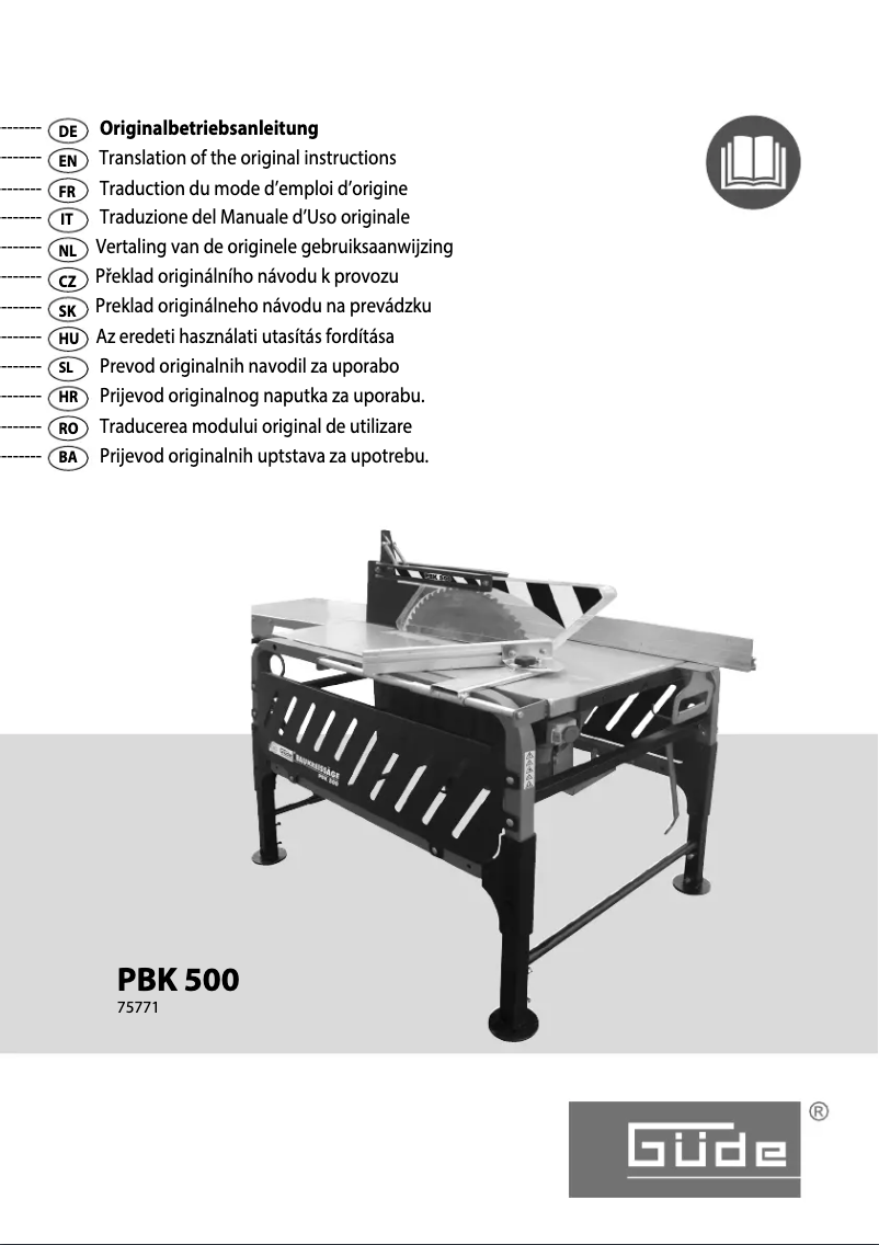 Page n°1 - Manuel utilisateur Güde PBK 500