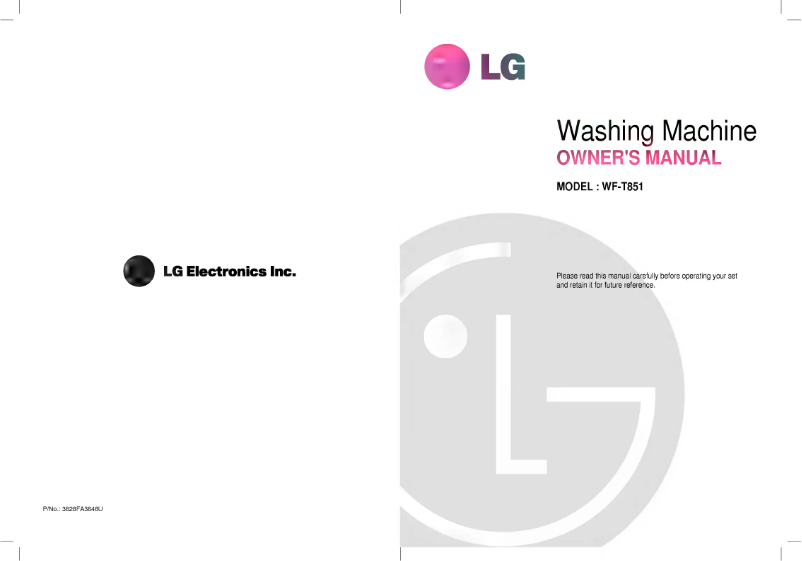 Page n°1 - Manuel utilisateur LG WF-T851