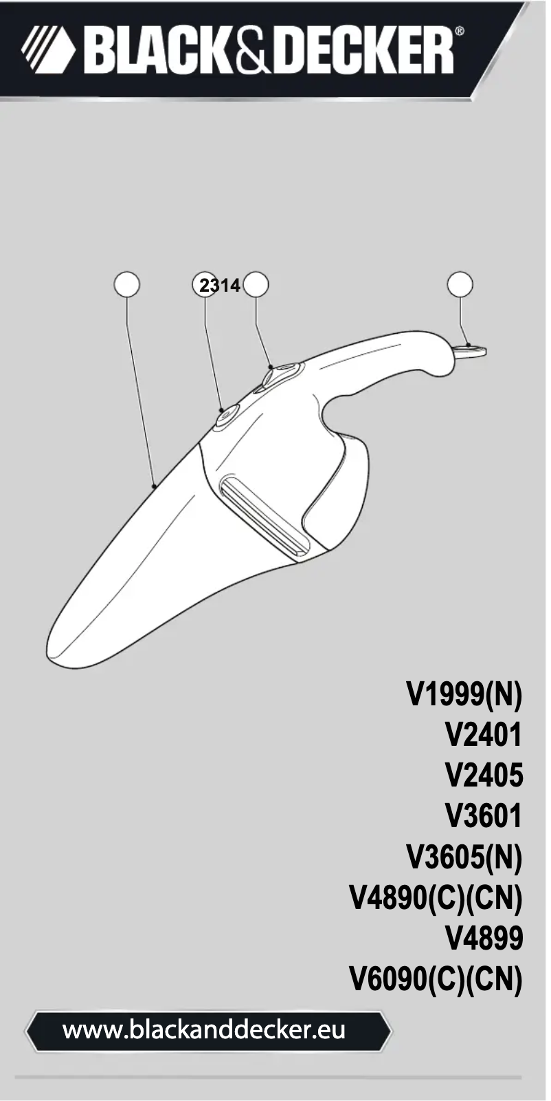 Page n°1 - Manuel utilisateur Black & Decker Dustbuster V6090CN