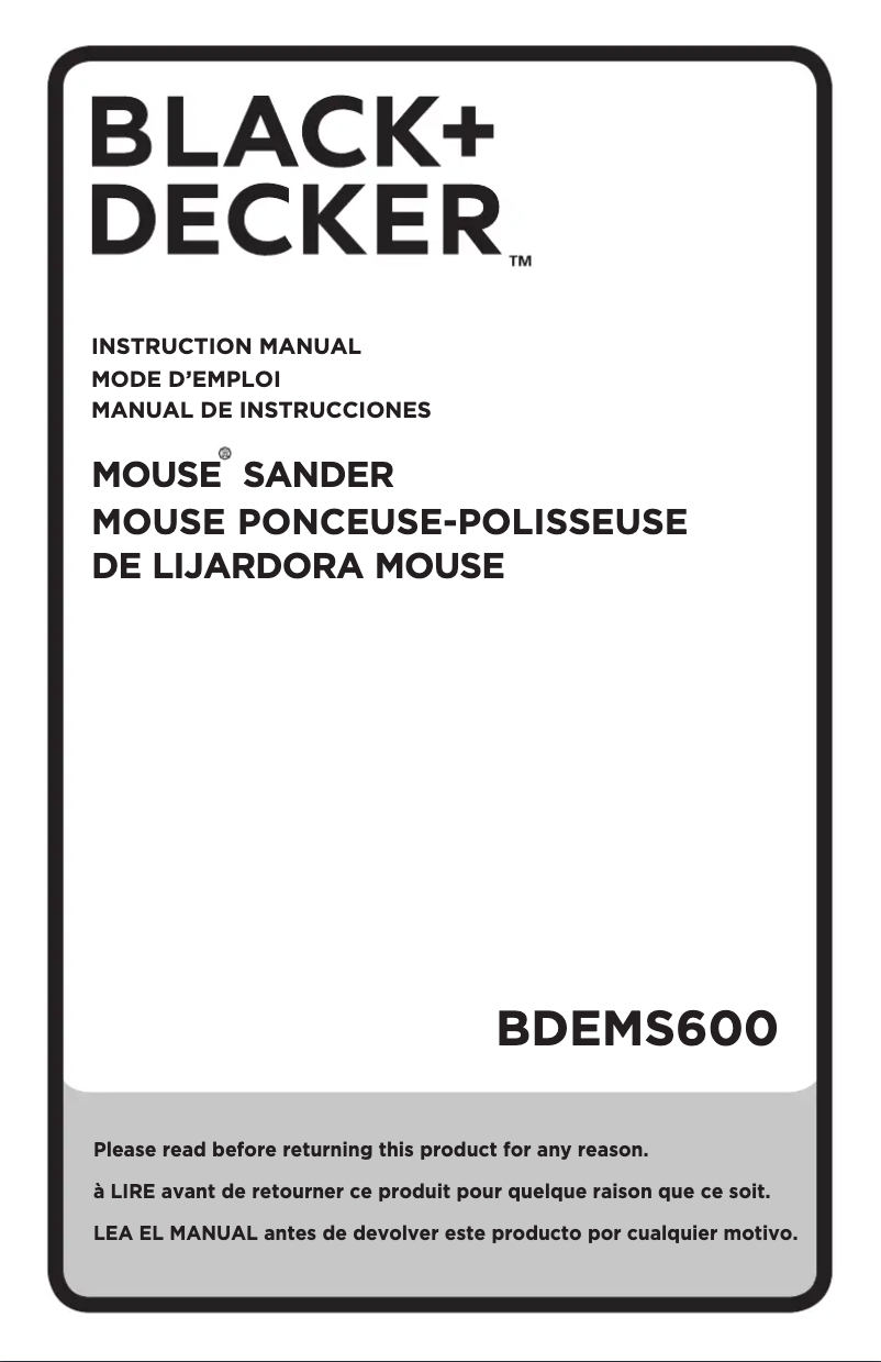 Page 1 de la notice Manuel utilisateur Black & Decker BDEMS600