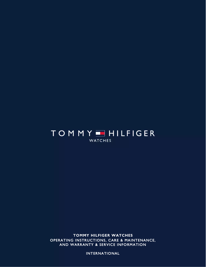 Page n°1 - Manuel utilisateur Tommy Hilfiger George MWM1791218000