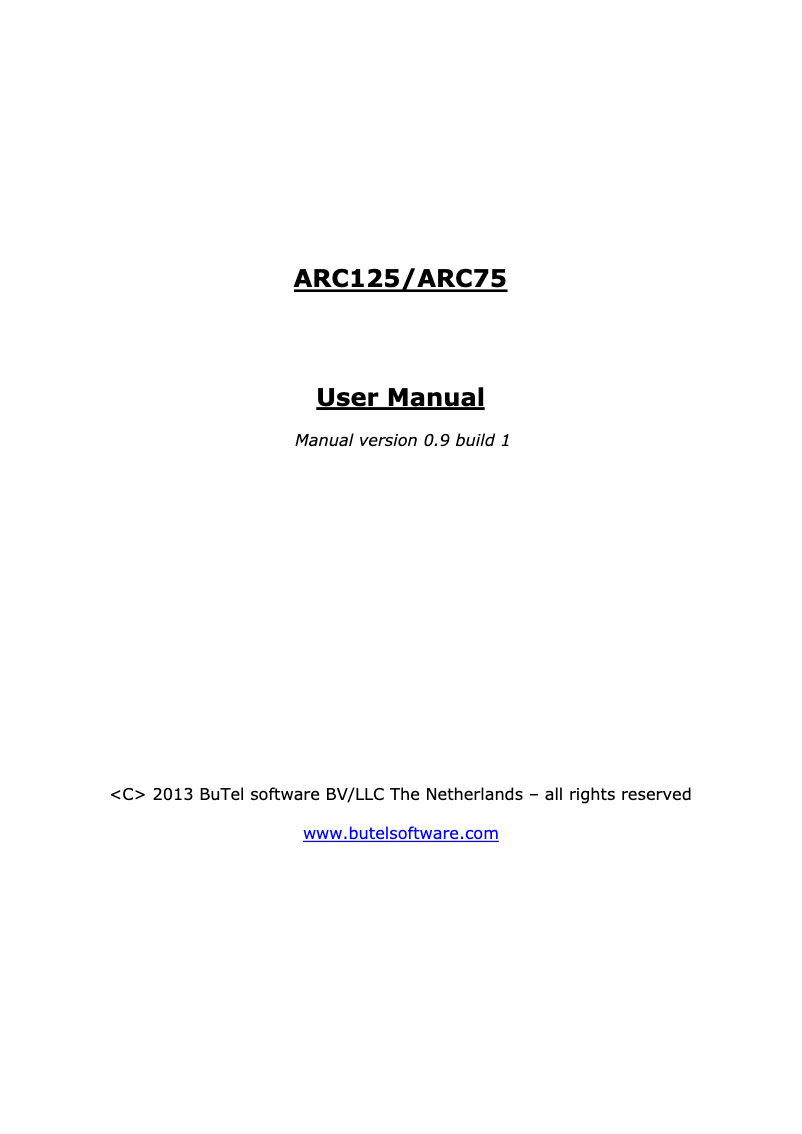 Image de la première page du manuel de l'appareil ARC125