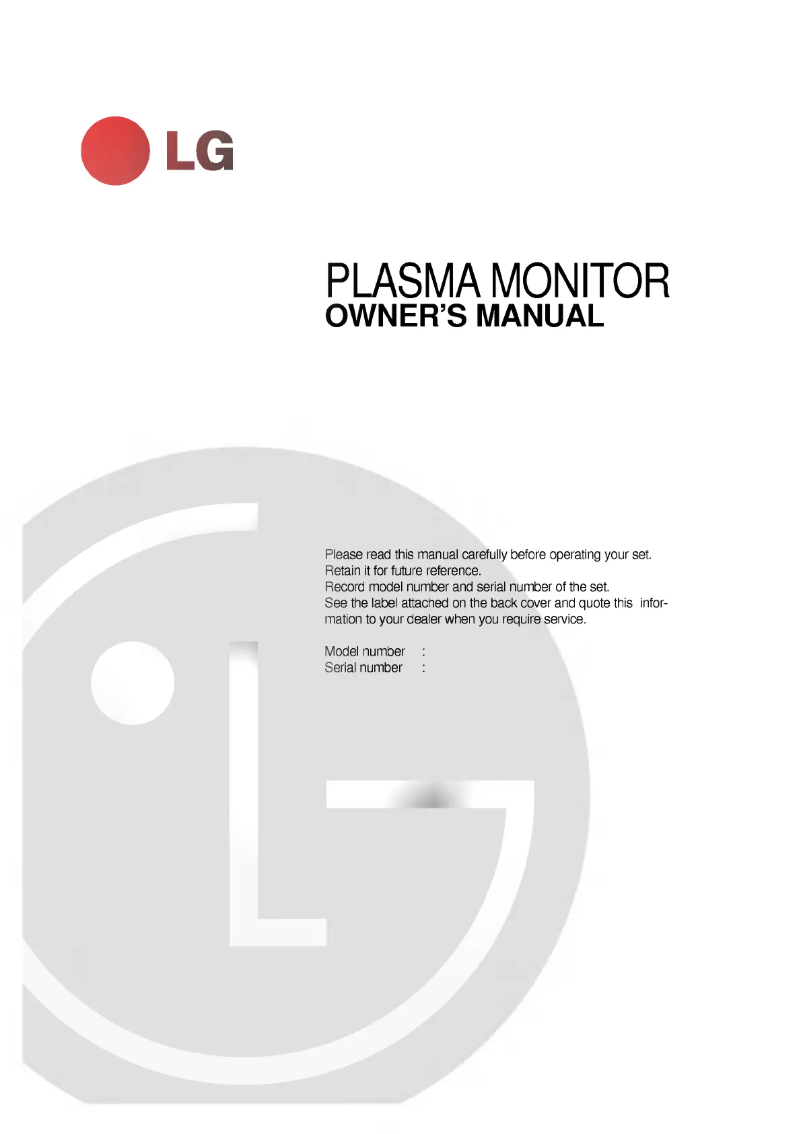 Página 1 del manual Manual de usuario LG MT-42PZ93V