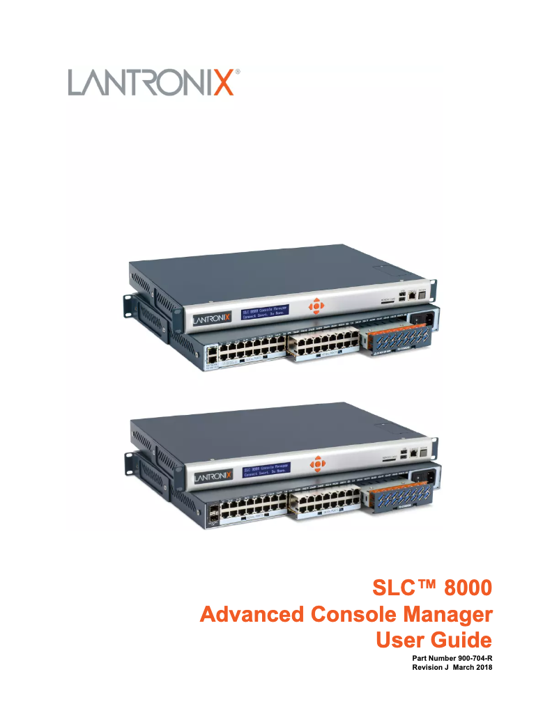 Page n°1 - Manuel utilisateur Lantronix SLC 8000