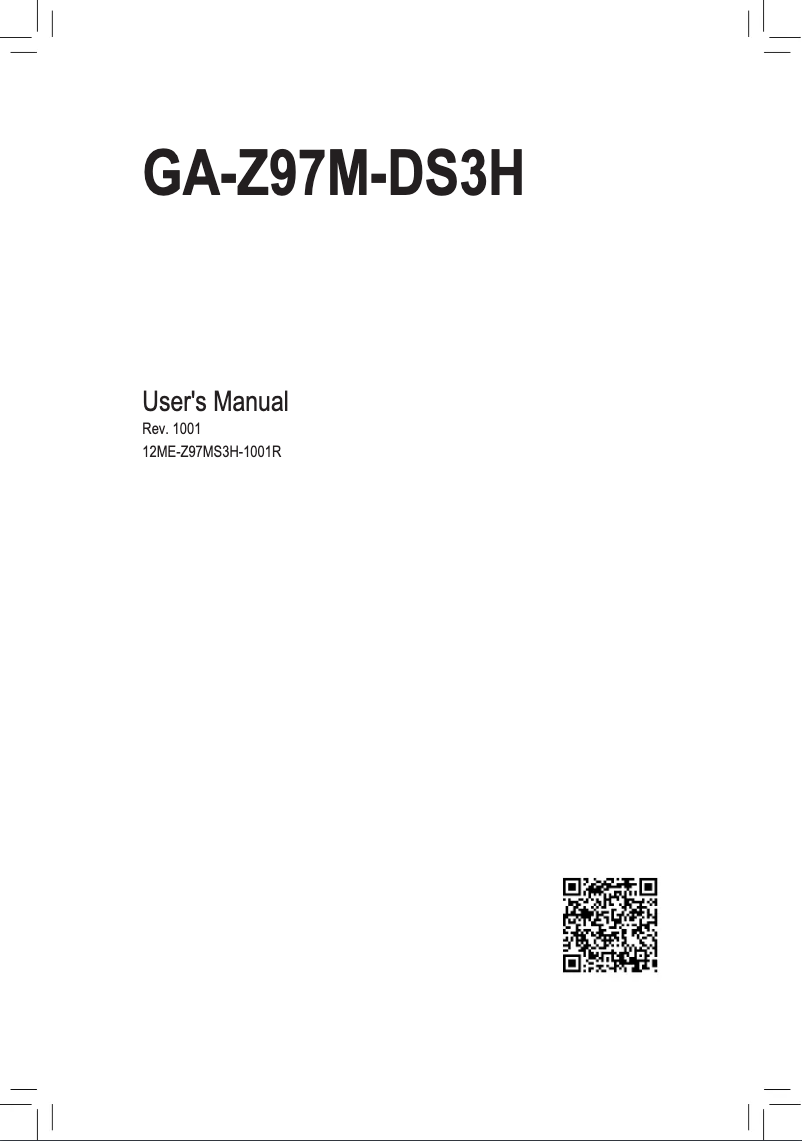 Image de la première page du manuel de l'appareil GA-Z97M-DS3H