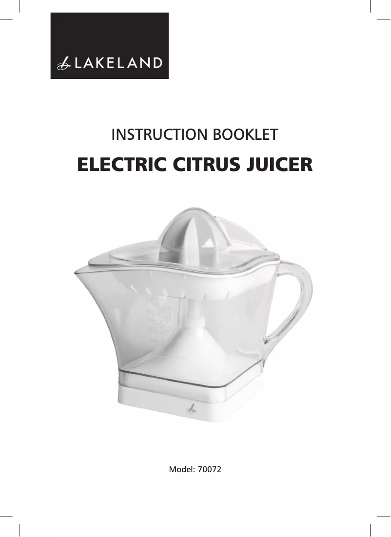 Page n°1 - Manuel utilisateur Lakeland 70072