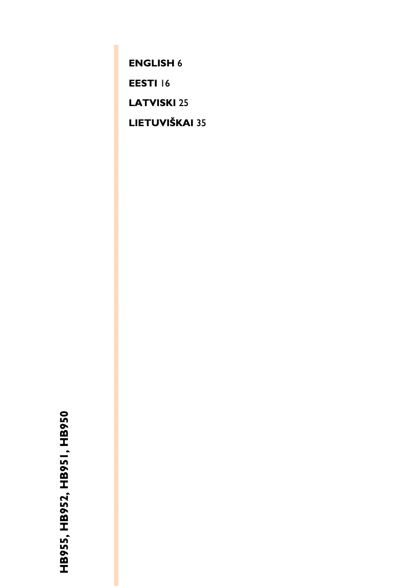 Page 1 de la notice Manuel utilisateur Philips HB950
