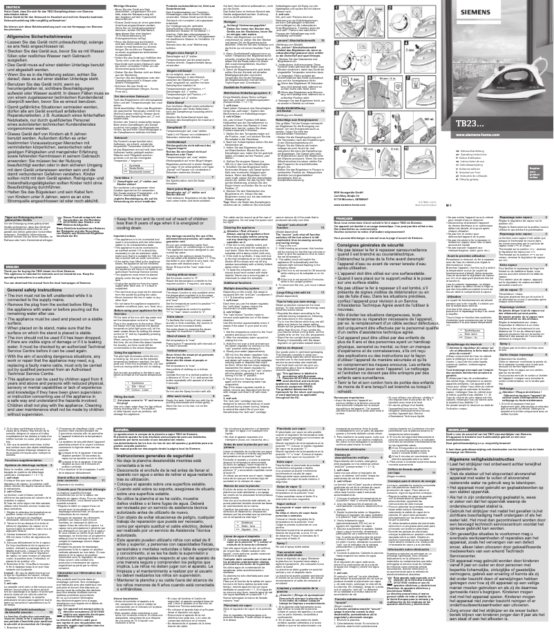 Page 1 de la notice Manuel utilisateur Siemens TB23XTRM