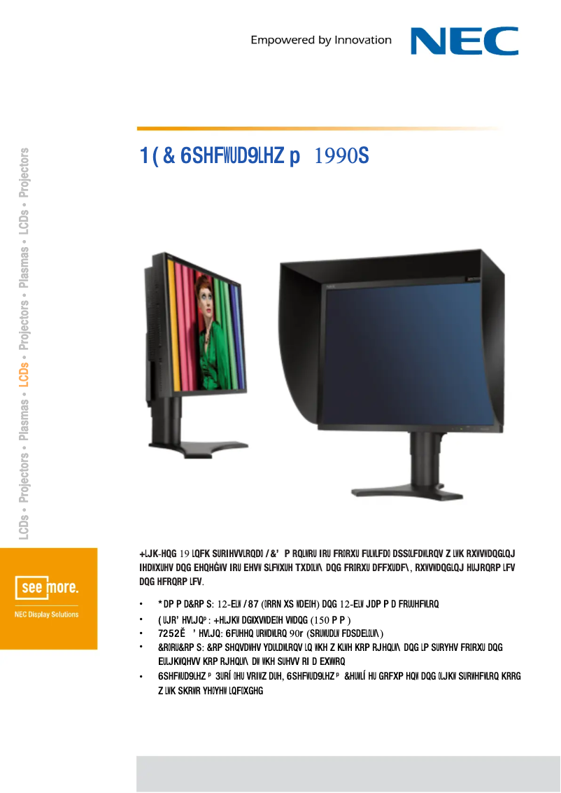 Página 1 del manual Ficha técnica NEC SpectraView 1990p