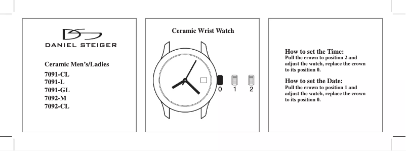 Page 1 de la notice Manuel utilisateur Daniel Steiger Ceramic