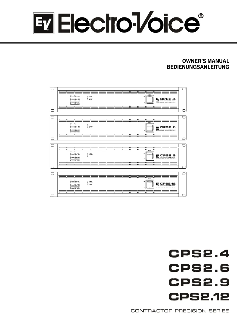 Page 1 de la notice Manuel utilisateur Electro-Voice CPS 2.12 MK II