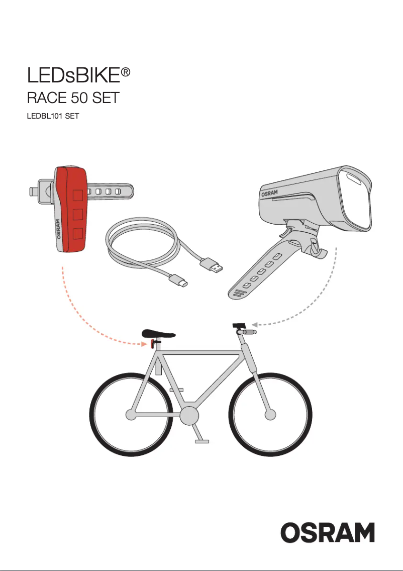 Page n°1 - Instructions / montage Osram LEDsBIKE RACE 50 SET