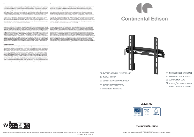 Imagen de la primera página del manual del dispositivo CE200FX12