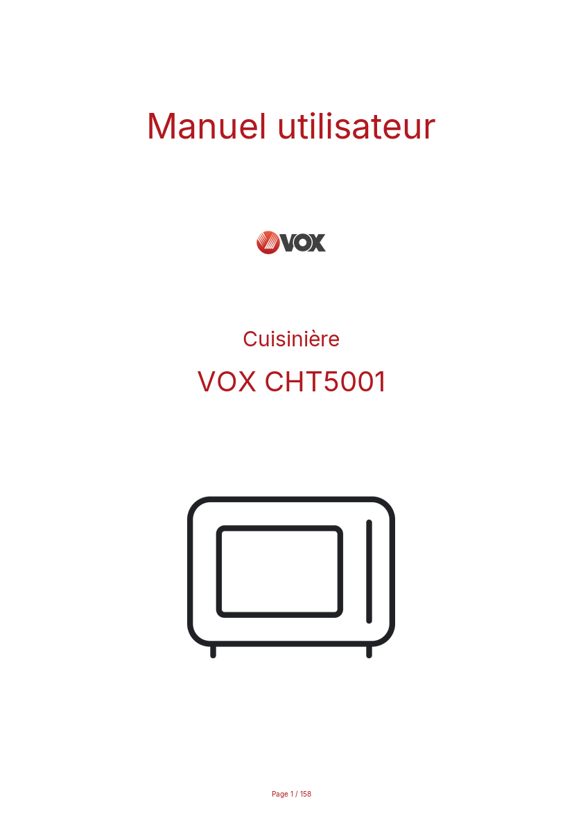 Page n°1 - Manuel utilisateur VOX CHT5001