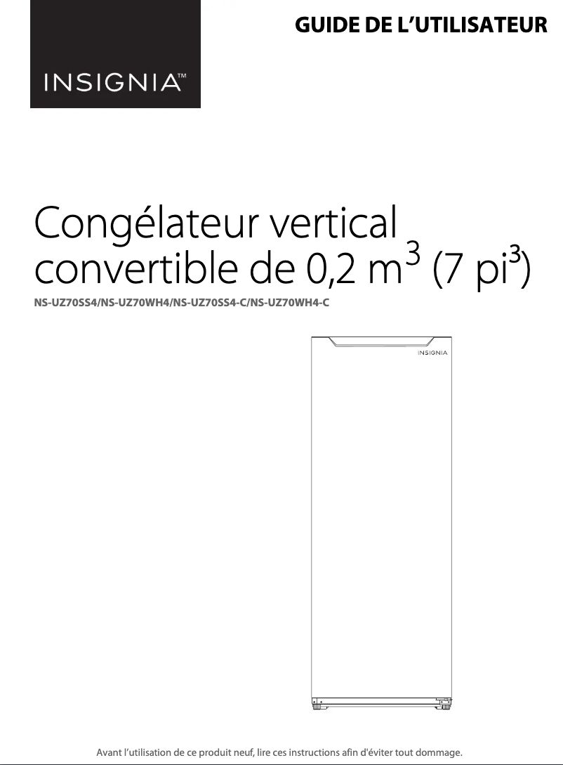 Page n°1 - Manuel utilisateur Insignia NS-UZ70SS4