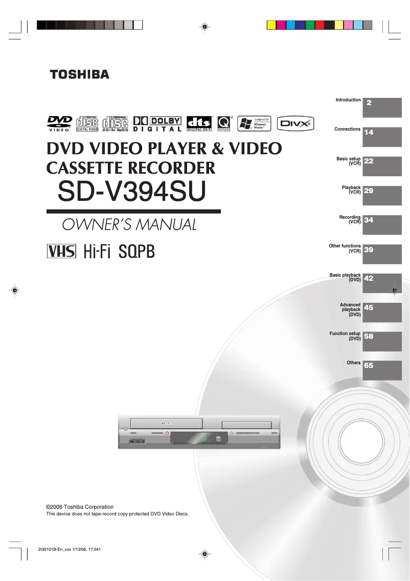 Image de la première page du manuel de l'appareil SD-V394