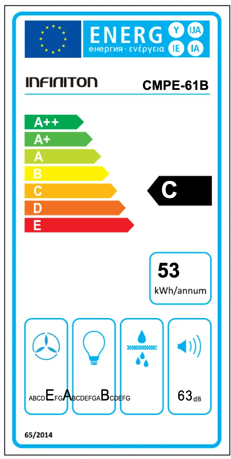 Page n°1 - Label énergétique Infiniton CMPE-61B