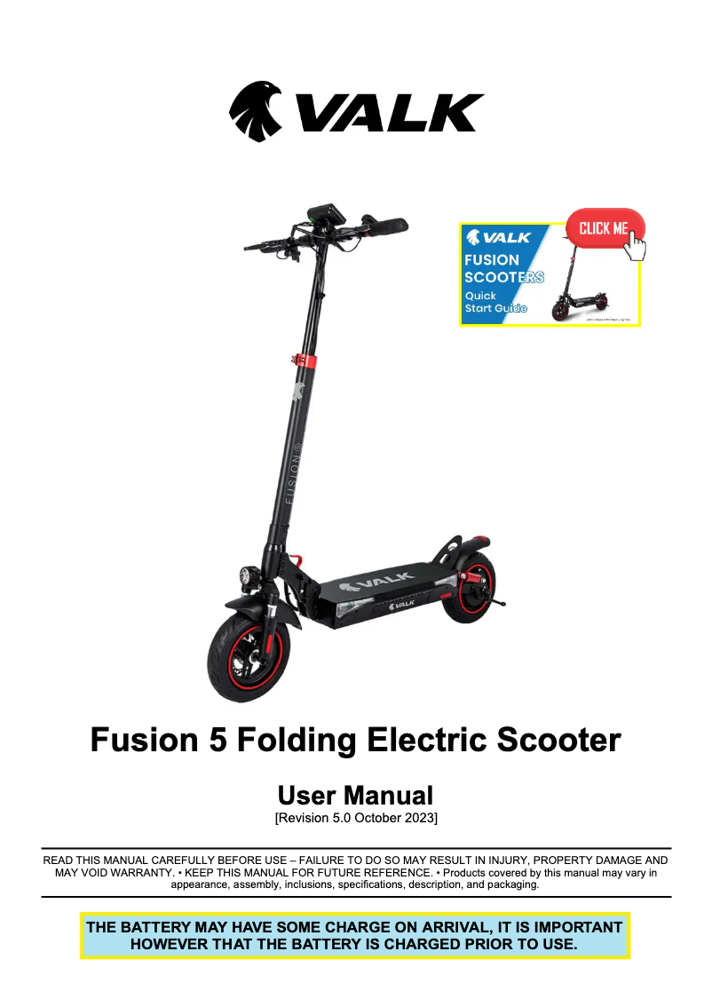 Image de la première page du manuel de l'appareil Fusion 5