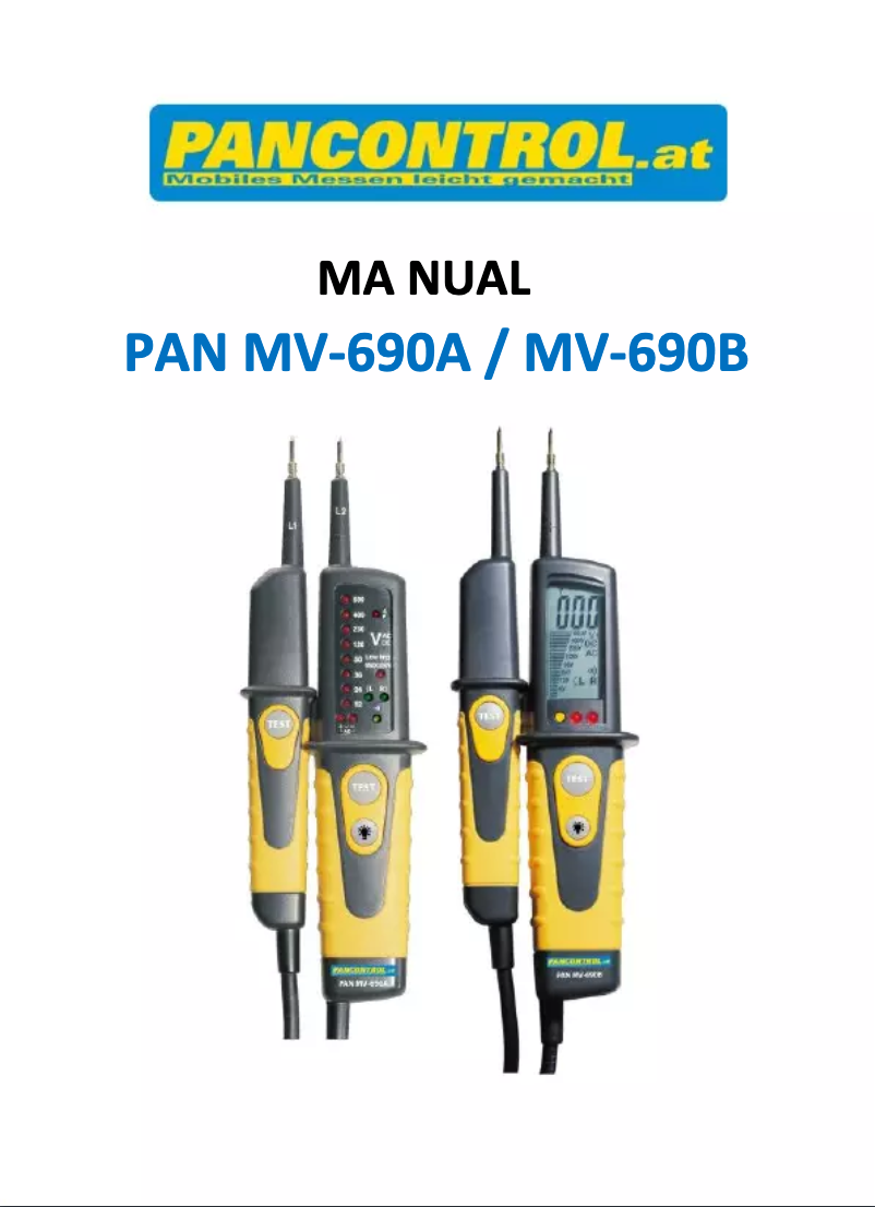 Image de la première page du manuel de l'appareil PAN MV-690A