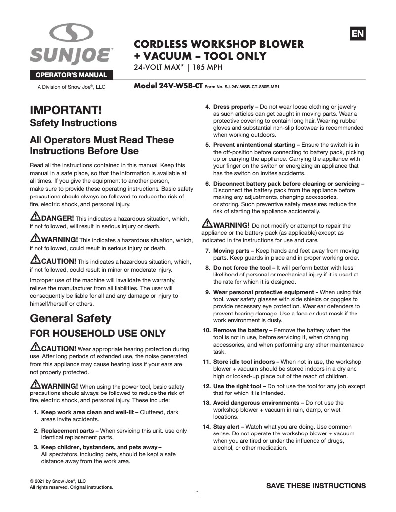 Image de la première page du manuel de l'appareil 24V-WSB-CT