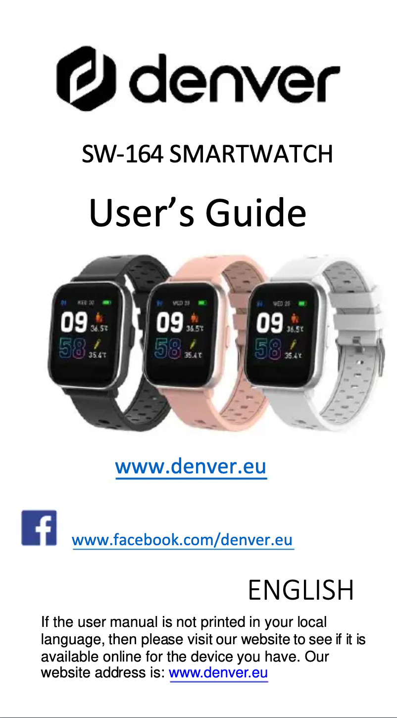 Page n°1 - Manuel utilisateur Denver SW-164 MK2
