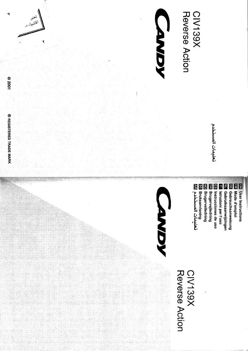 Page n°1 - Manuel utilisateur Candy AB CIV 139 XC
