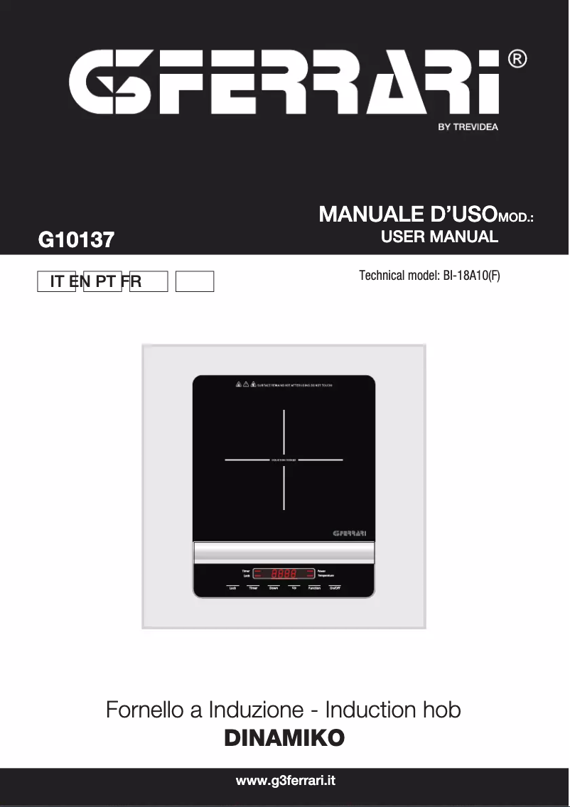 Image de la première page du manuel de l'appareil Dinamiko G10137