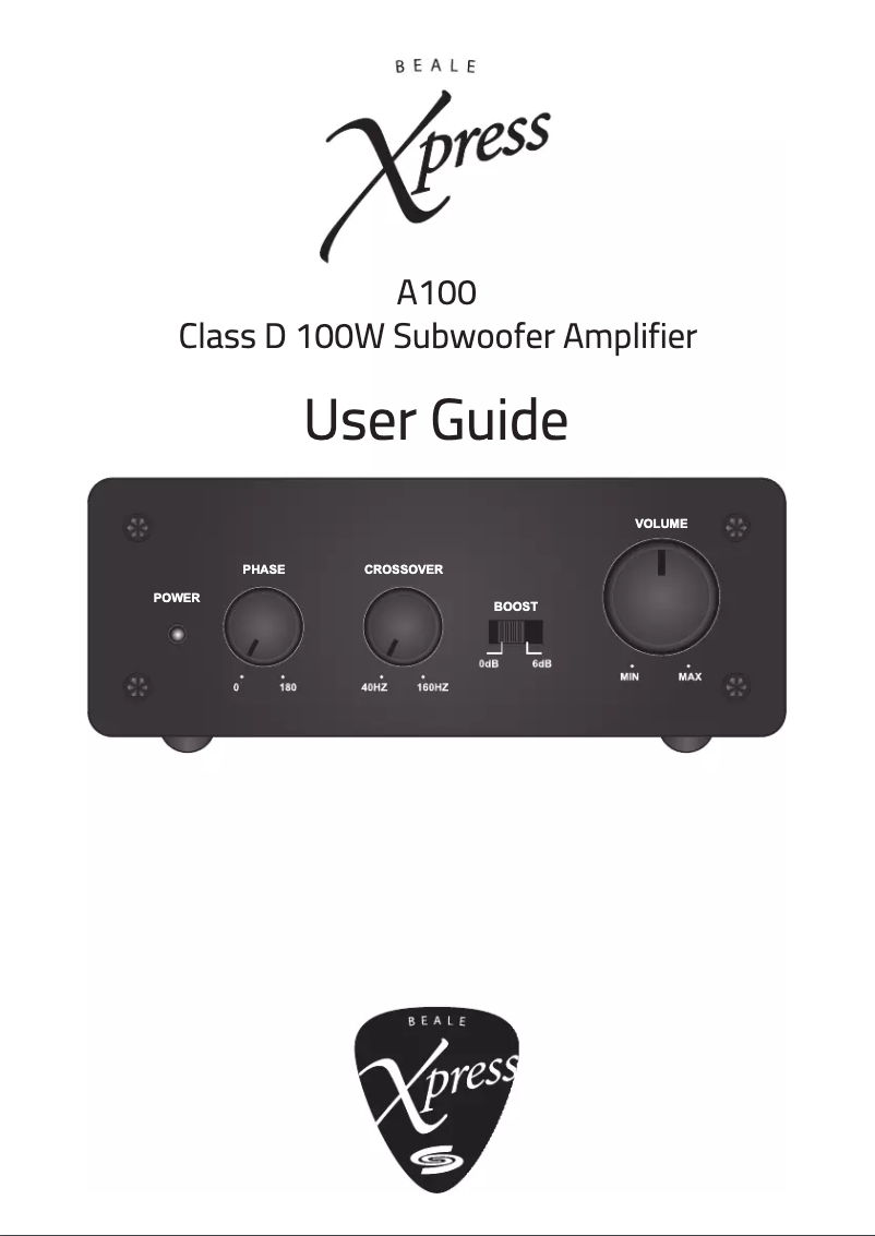 Page 1 de la notice Manuel utilisateur Beale Xpress A100