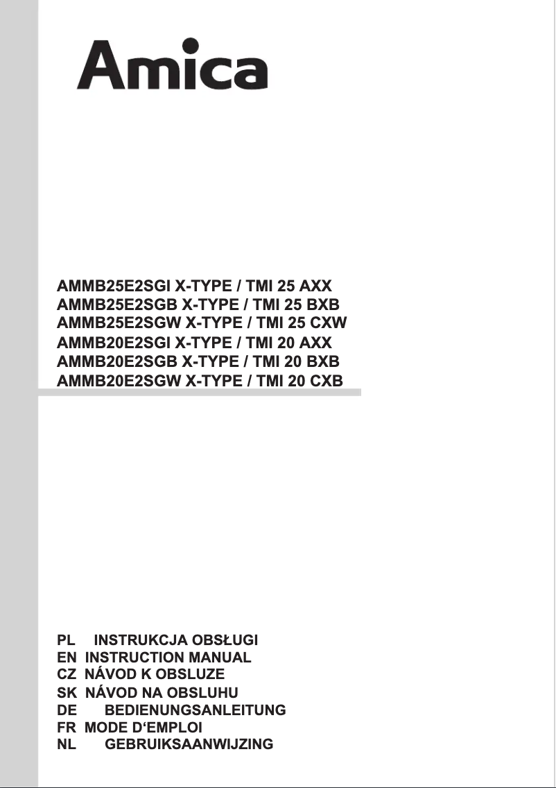 Page n°1 - Manuel utilisateur Amica TMI20AXX