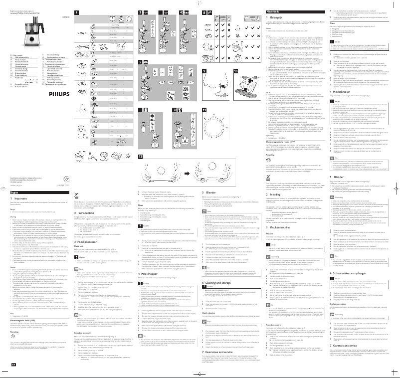 Page n°1 - Manuel utilisateur Philips Viva Collection HR7830