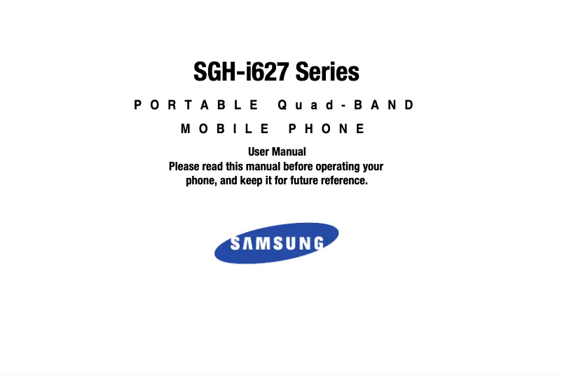 Page 1 de la notice Manuel utilisateur Samsung GH-i627